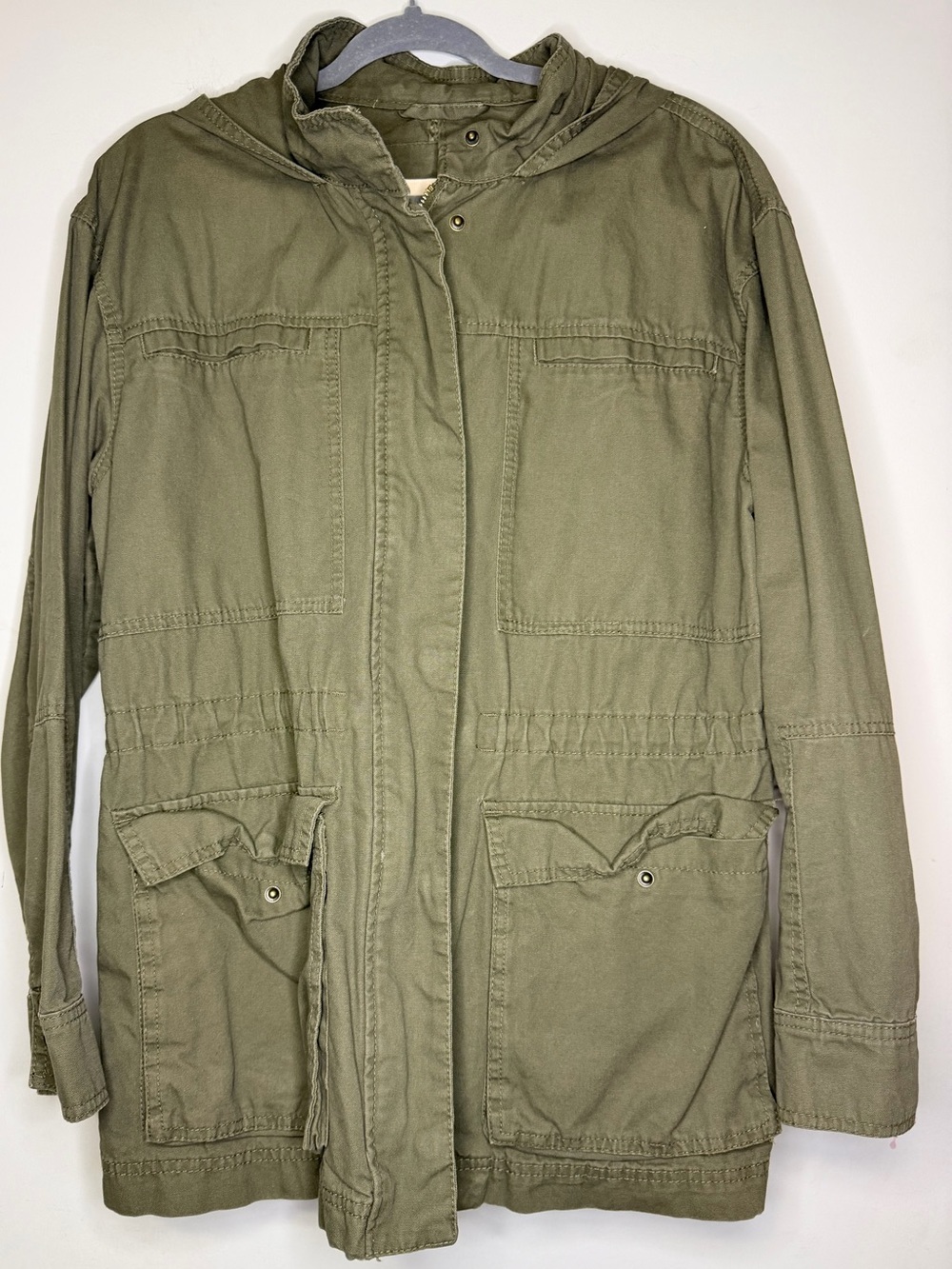 Womens XL Universal Threads Olive Green Hooded Field utility Jacket
